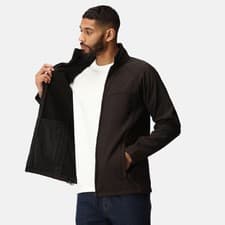 Image of Regatta Uproar black men's waterproof interactive softshell jacket #TRA642