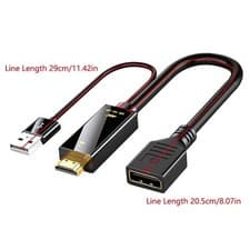 Image of 4K HDMI To Dp Displayport Active Converter Cable With USB Power For PC Laptop