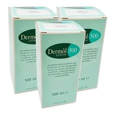 Image of 3 x Dermol 500 - Lotion Moisturiser Soap Substitute Antimicrobial Emollient