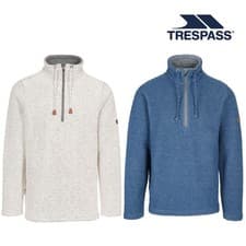 Image of Trespass Mens Sweatshirt Knitted Casual 1/2 Zip Falmouthfloss