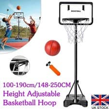 Image of Portable Kids Basketball Hoop Stand Adjustable Height Garden Backyard Indoor Toy