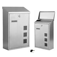 Image of Stainless Steel Wall Mounted Mail Letter Post Box Outdoor Metal Lockable Mailbox