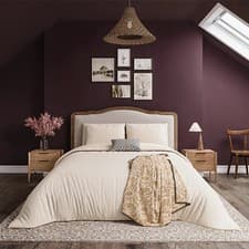 Image of Helena Springfield Harvest Moon Ticking Stripe Duvet Cover Set Graphite & Copper