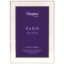 Image of Stephanie 4x6 5x7 and 8x10 Silver & White Photo frame Picture Frame