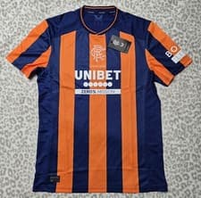 Image of Castore Rangers FC 2023/2024 SS Third Football Shirt Size UK M Blue Orange HB1