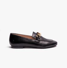 Image of Hush Puppies Harper Womens Leather Slip-On Breathable Casual Black Loafers