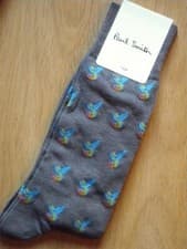 Image of PAUL SMITH MULTI ARTIST DOT TINY COLIBRIS COTTON SOCKS 7-11 RP £25 RAINBOW GREY
