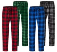 Image of Mens 2 Pack Lounge Pants Polar Fleece Checked Warm Winter Pyjama Bottoms New