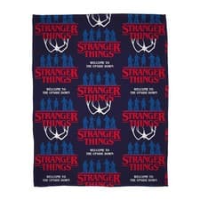 Image of Stranger Things Fleece Blanket Red/Blue 100x150cm Flames Trending Netflix Show