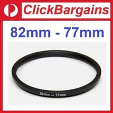 Image of 82mm - 77mm Step Down Metal Camera Lens Filter Adapter Ring 82-77 mm Canon Nikon