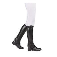 Image of Saxon Equileather Half Chaps Adults Durable Easy-Care Adult Riding Gear