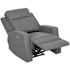 Image of HOMCOM Electric Armchair, Fabric Recliner Chair with USB Port, Charcoal Grey