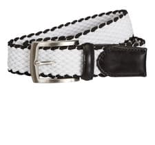 Image of Walter Hagen Men's Basket Weave Stretch Golf Belt white/black size L NWT