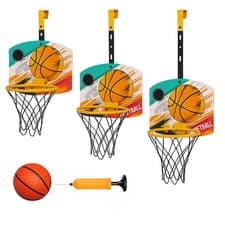 Image of Mini Basketball Hoop Wall Mounted 31x25 cm Adjustable Height Sports Activity Set