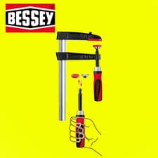 Image of Bessey TG20-2K Malleable cast iron screw clamp TG 200/100 2pc Plastic Handle, BE