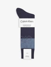 Image of Calvin Klein 100% Authentic Mens 3-Pack Combed Cotton Crew Socks Navy/Grey Combo