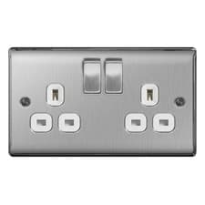 Image of British General 13a 2 Gang Switch UK Plug Socket  ST399