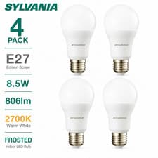 Image of Sylvania E27 LED Bulbs GLS Frosted 8.5W 806lm 2700K Warm White 4 Pack