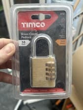 Image of Timco - Brass Combi Padlock (Size 38mm - 1 Each)