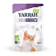 Image of Yarrah Organic Turkey Fillet In Sauce Balanced Adult Wet Cat Food 14 x 85g POUCH