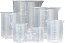 Image of 7 Pack Plastic Measuring Jugs Set 1000ml Heat Resistant Kitchen Beakers