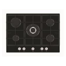 Image of Cookology Essentials AEGOG70BK 70cm Gas on Glass Hob 5 Burner Wok Black