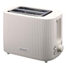 Image of Quest 2-Slice Grooved Toaster 7 Browning Levels Reheat Defrost Crumb Tray White