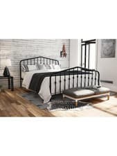 Image of Dorel Home Bushwick Metal Double Bed Black Stylish and Strong Bed Frame