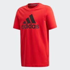 Image of adidas Badge Of Sport Tee Youth - Red - Logo T-Shirt Kids - Black Friday Sale