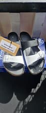 Image of Birkenstock Sandals NEW Black And White SIZE 44 Regular Fit Mens