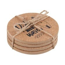 Image of Jones Home & Gift Surf's Up Nautical Cork Drinks Coaster Set of 4 Ride The Waves