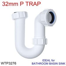 Image of 32mm Swivel P Trap with 75mm Seal Basin Sink U Bend WTP3276 *SAME DAY DISPATCH*