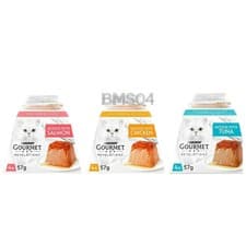 Image of Purina Gourmet Mousse  Chicken Tuna Salmon Cat Food 12 x 57G
