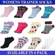 Image of Ladies Trainer Socks 6 12 Pairs Womens Invisible Ankle Cotton Sports Shoe Liners