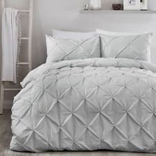 Image of Serene Lara Geometric Raised Pintuck Design Duvet Quilt Cover Set - 4 x Colours
