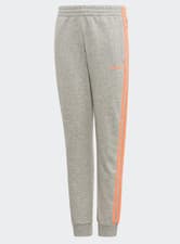 Image of ADIDAS Boys Grey & Coral Essentials 3 Stripe Sweatpants Joggers 7-8 Years BNWT