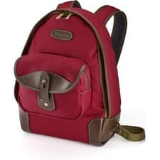 Image of Billingham 35 Rucksack - Burgundy Canvas / Chocolate Leather