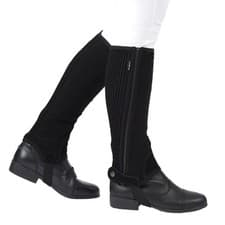 Image of Dublin Easy Care Half Chaps II Childs L Black Durable Synthetic Suede