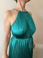 Image of BNWT Ted Baker Green Pleated Midi Dress Size 2