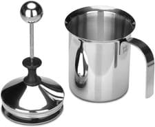 Image of Manual Milk Frother Double Mesh Coffee Foamer Creamer 400ml Cappuccino
