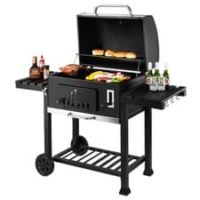 Image of XXL Charcoal BBQ Grill - Includes Two Side Tables