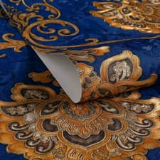 Image of Luxury European Damask 3D Embossed PVC Wallpaper for Living Room and Bedroom