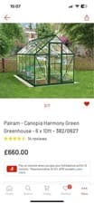 Image of Palram 6 x 10ft Harmony Greenhouse - Green - NEW