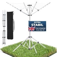 Image of 4 Arm Rotary Washing Line 16m Airers Clothes Airer Outdoor Foldable Drying Space