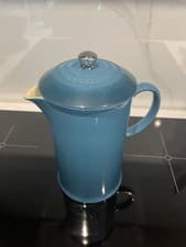 Image of Le Creuset Stoneware Cafetiere French Press Coffee Pot Deep Teal/Blue, 1L