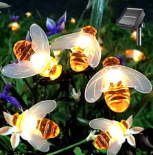 Image of Solar Garden Lights Outdoor Waterproof, 20LED Bumble Bee Solar Fairy Lights, 24