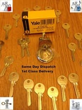 Image of Yale ERA Rim Cylinder Brass Polished Chrome Satin Lock Door 100 Keys 0r More