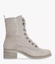 Image of Moda In Pelle Bezzie Leather Lace Up Boots Ivory Cream size 6 Brand New In Box