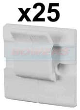Image of SELF ADHESIVE STICK ON WHITE NYLON CABLE CLIPS 16mm x 16mm 3-5mm CABLE 25 PACK