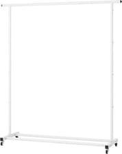 Image of Standard Rod Simple Rolling Metal Clothing Rack Garment Freestanding with Wheels